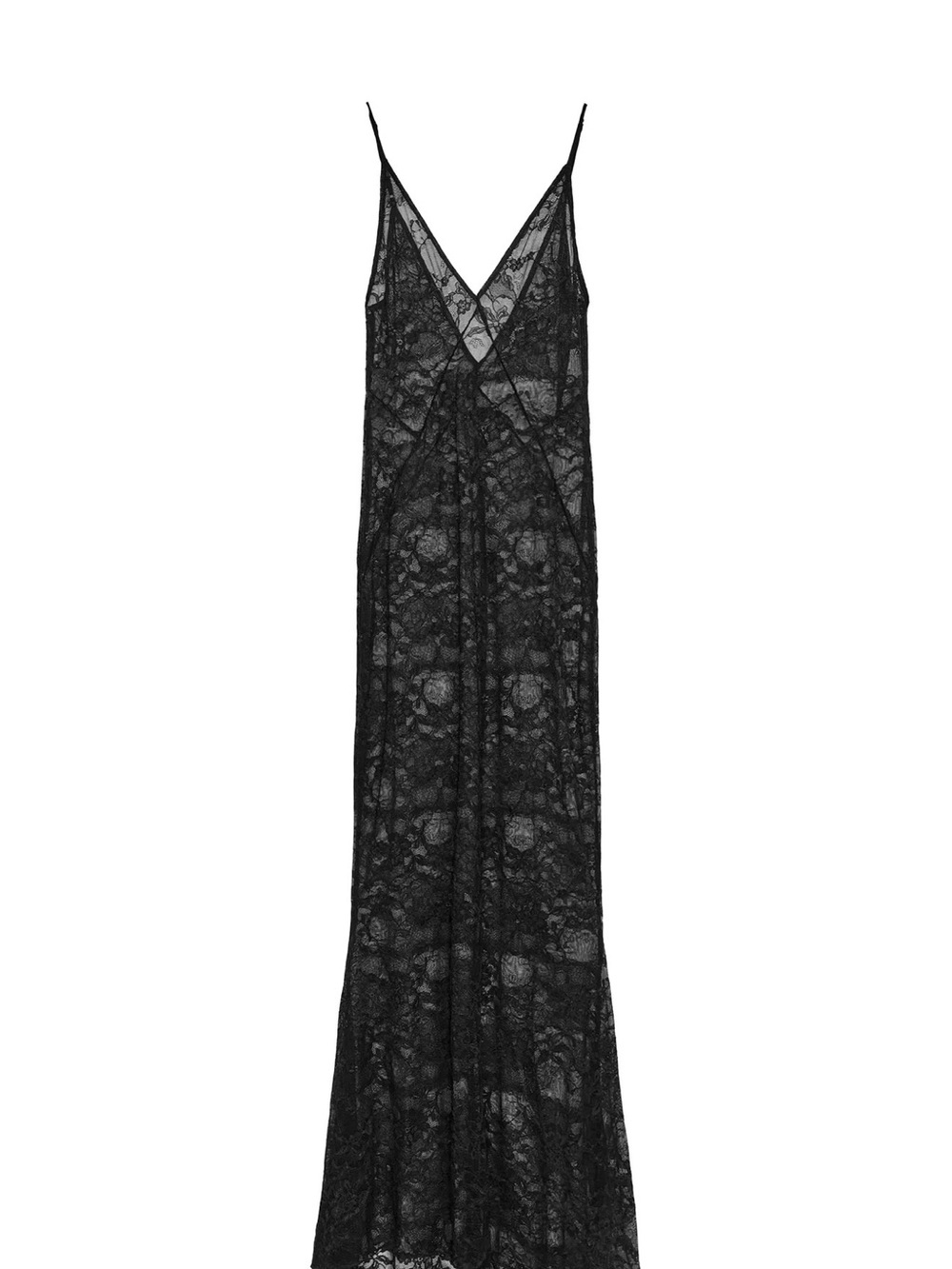 Zara Black Lace Maxi Slip Dress 50% OFF